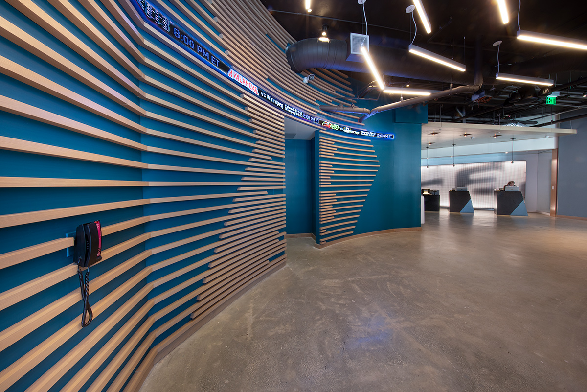 Interior design lobby view at the Aloft Aventura, Miami, FL.