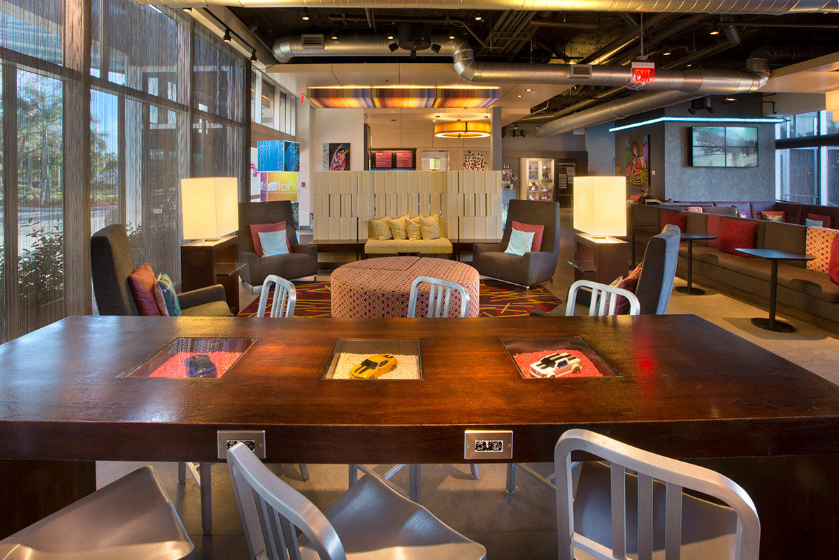 Interior design lobby view at the Aloft Doral - Miami, FL