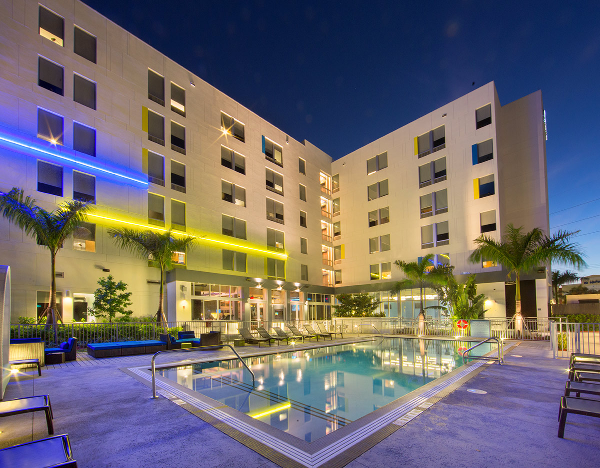 Architectural pool view at the Aloft Doral - Miami, FL