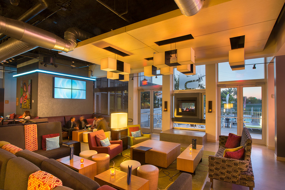 Interior design lobby view at the Aloft Doral - Miami, FL