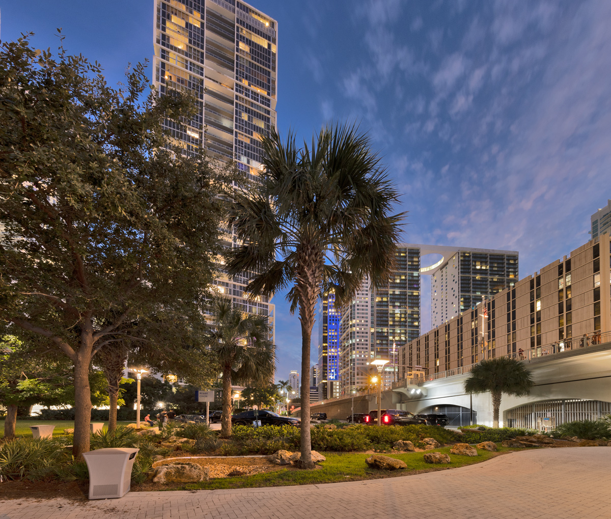 Design phtography of the Miami Circle National Historic Landmark in downtown Miami, FL.