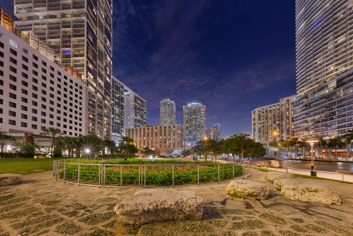 Design phtography of the Miami Circle National Historic Landmark in downtown Miami, FL.