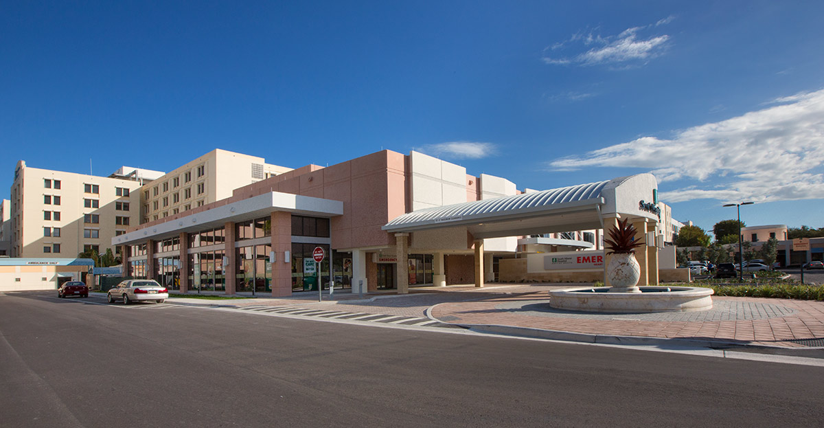 Architectural view of Baptist Health S Miami Emergency.