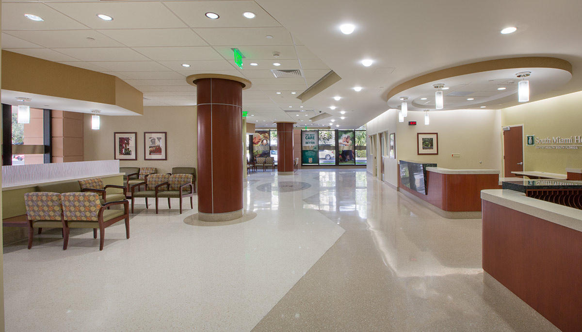 Interior design view at Baptist Health S Miami Emergency.