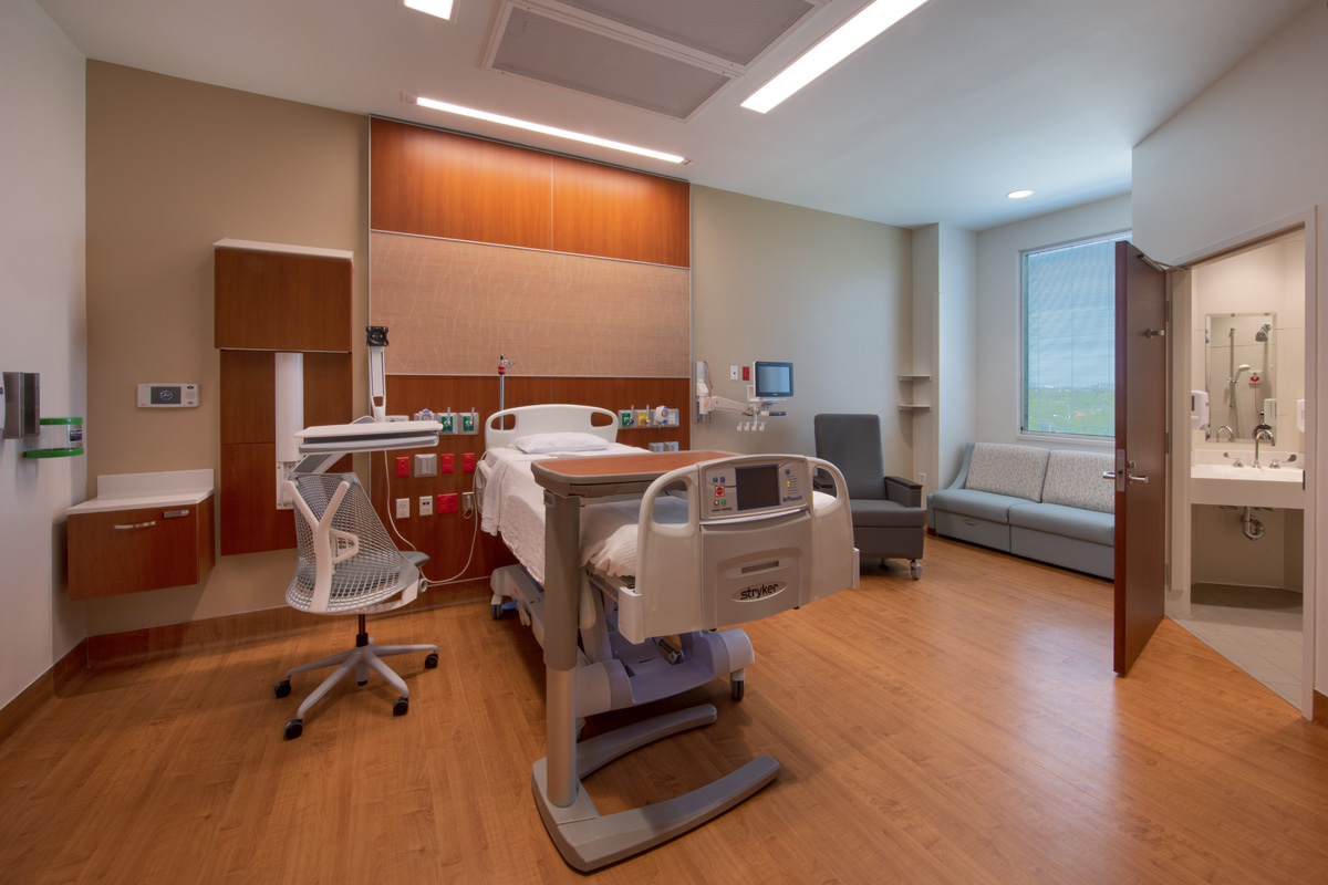 The Baptist East medical bed tower icu room delivering healthcare in Miami.