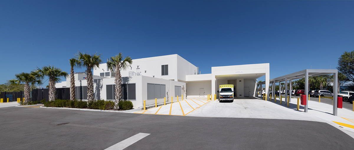 Architectural ambulence arrival view of Baptist Fishermen's Community Hospital in Marathon, FL