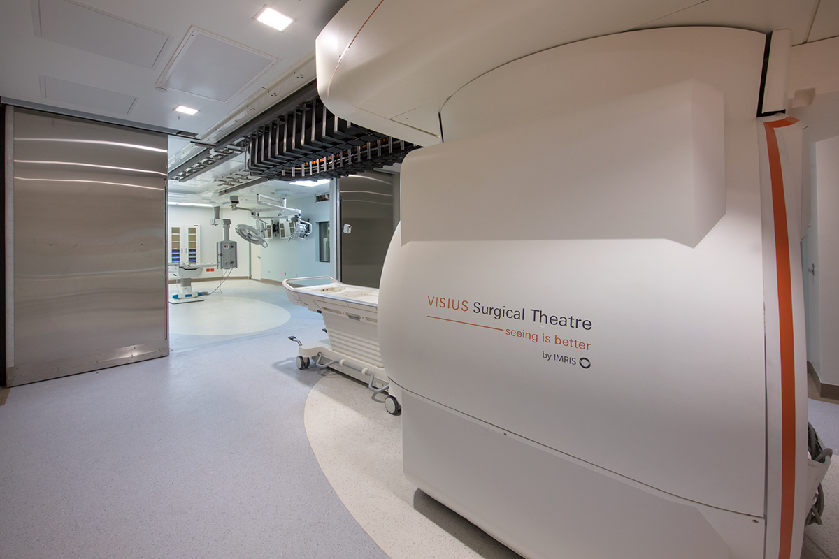 Interior design view at Boca Raton, FL Regional Hospital Neuroscience Ctr mri operating room.