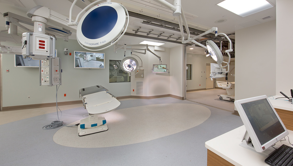 Interior design view at Boca Raton, FL Regional Hospital Neuroscience Ctr mri operating room.