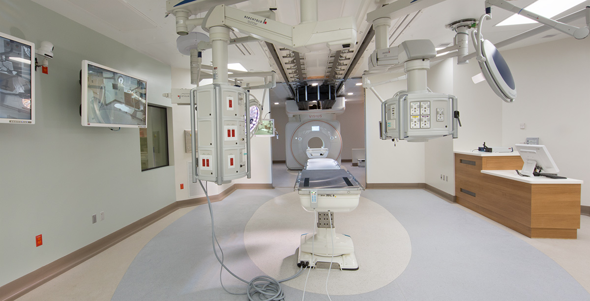 Interior design view at Boca Raton, FL Regional Hospital Neuroscience Ctr mri operating room.