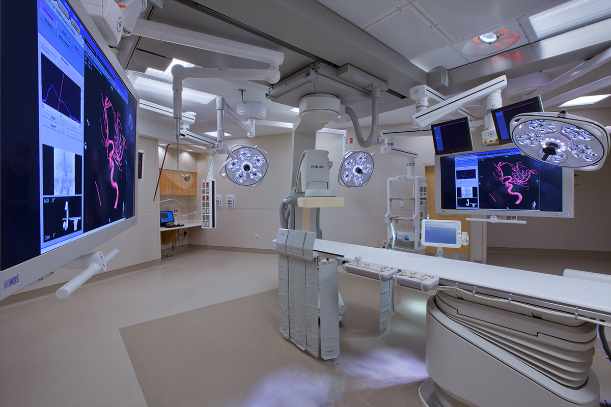 Interior design view of the Holy Cross hybrid operating room in Fort Lauderdale, FL