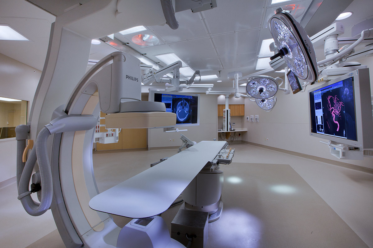 Interior design view of the Holy Cross hybrid operating room in Fort Lauderdale, FL