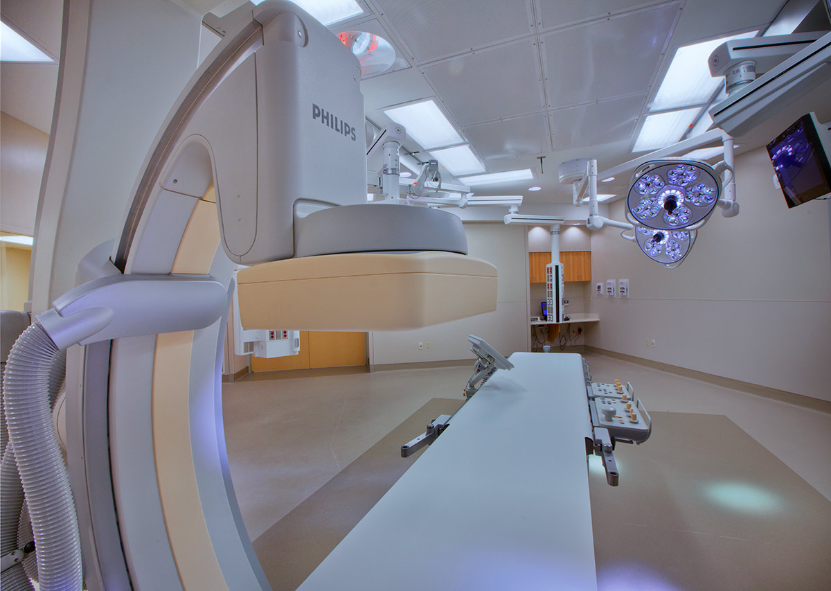 Interior design view of the Holy Cross hybrid operating room in Fort Lauderdale, FL