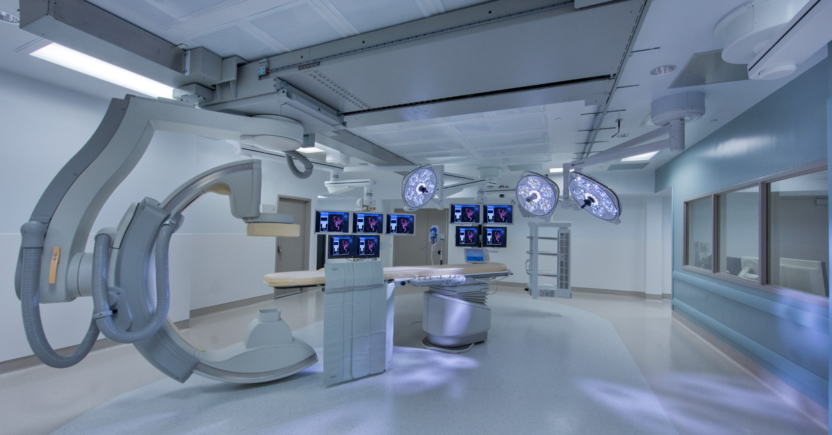 Interior design view of the Holy Cross neuroscience operating room in Fort Lauderdale, FL