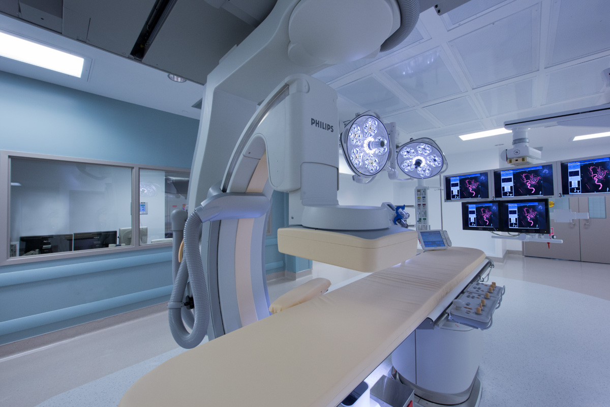 Interior design view of the Holy Cross neuroscience operating room scanner in Fort Lauderdale, FL