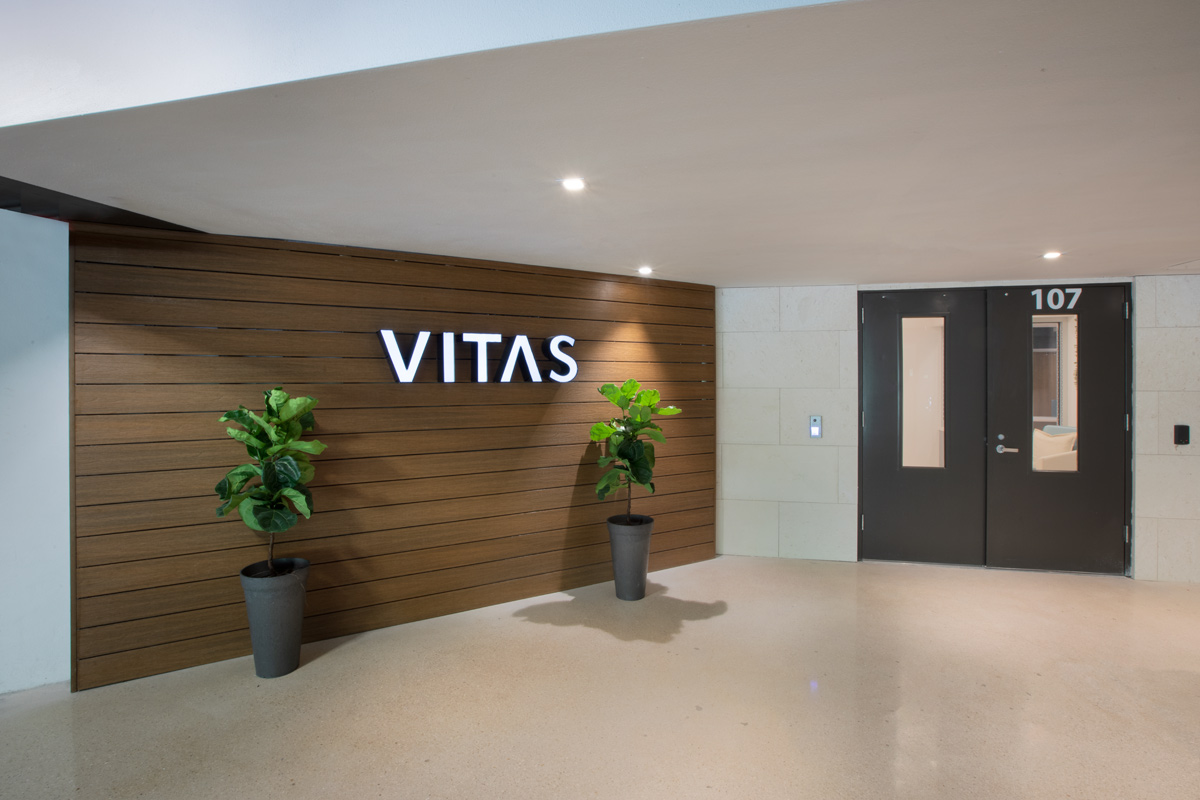 Entrance view of the Vitas Galloway Hospice, Miami, FL
