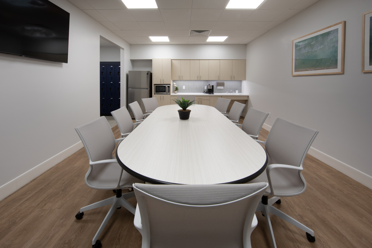 Interior design view of a conference room at the Vitas Galloway Hospice, Miami, FL