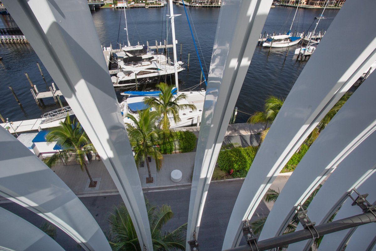 Structural detail of the Las Olas garage in Fort Lauderdale Beach, FL.