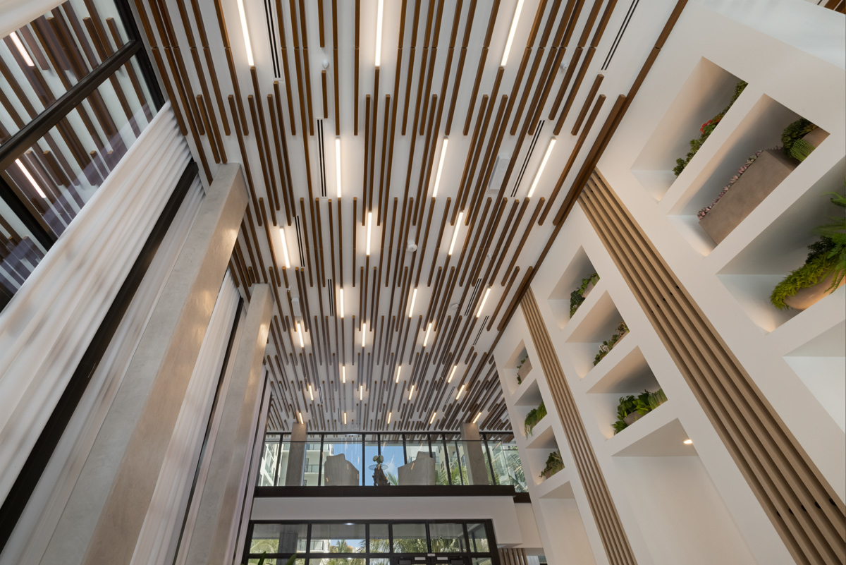 Las Olas Walk Fort Lauderdale ceiling lobby detail.