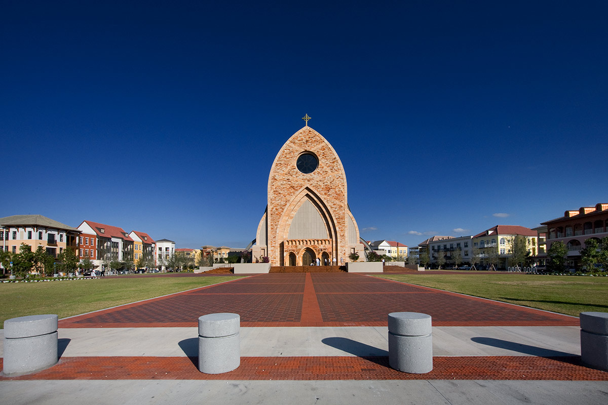 Architectiural view of the Ave Maria oratory in Ave Maria, FL.