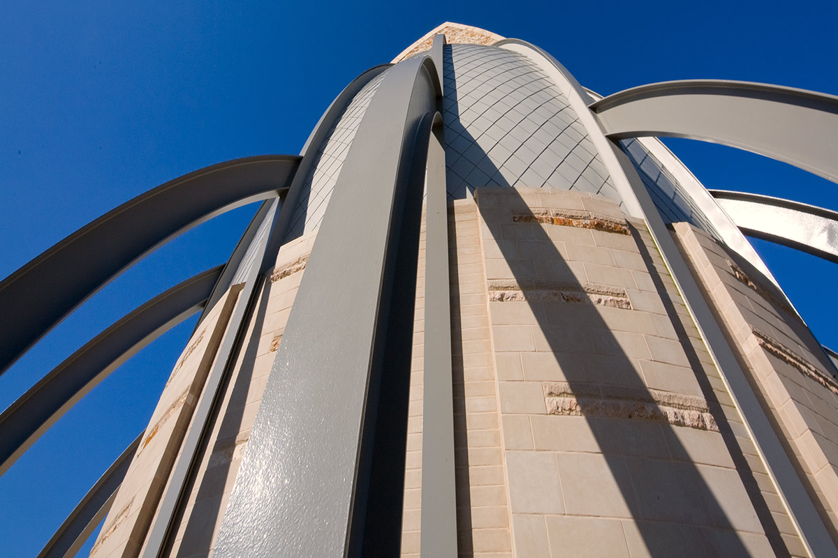 Architectiural detail view of the Ave Maria oratory in Ave Maria, FL.