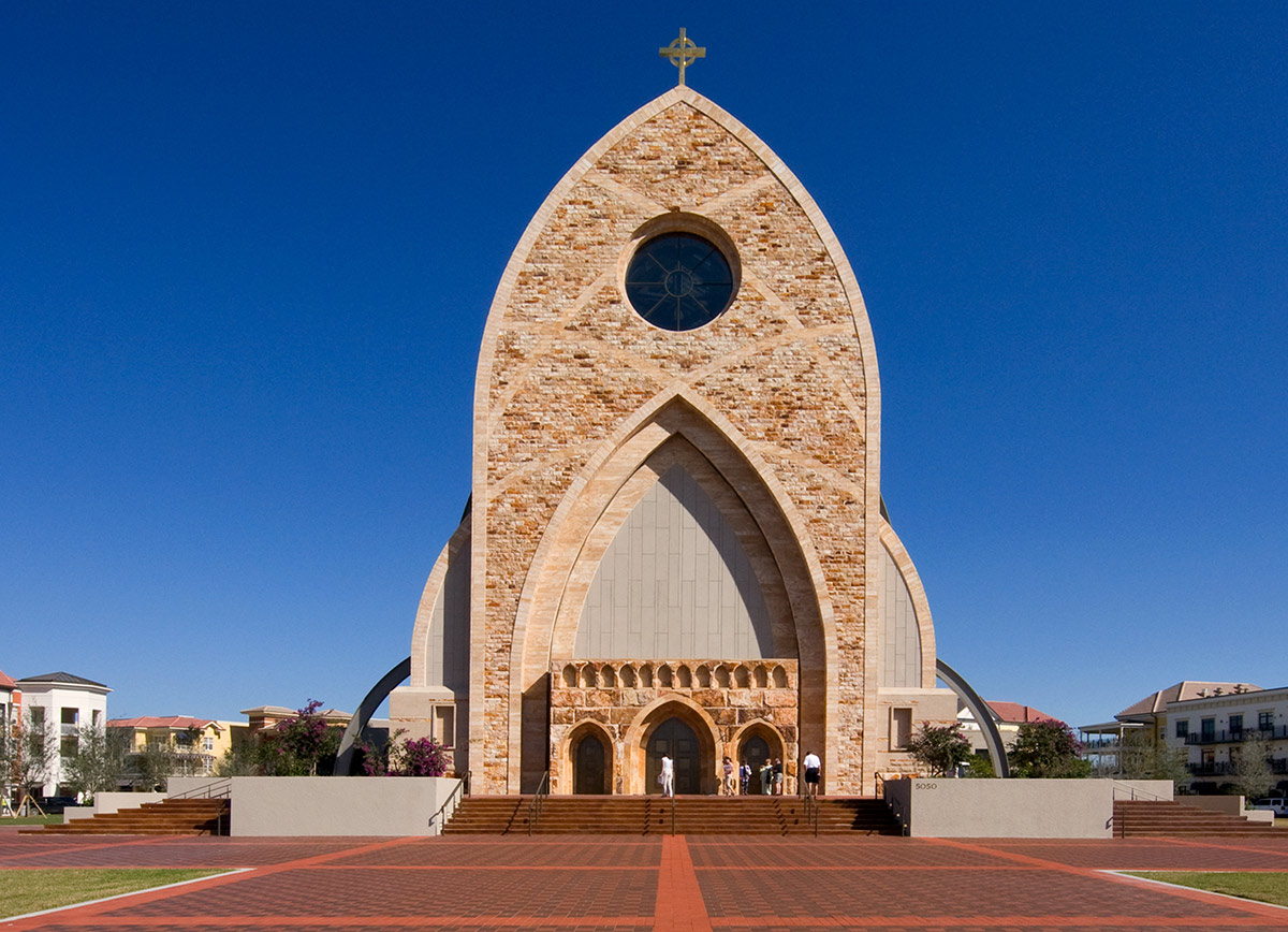 Architectiural view of the Ave Maria oratory in Ave Maria, FL.