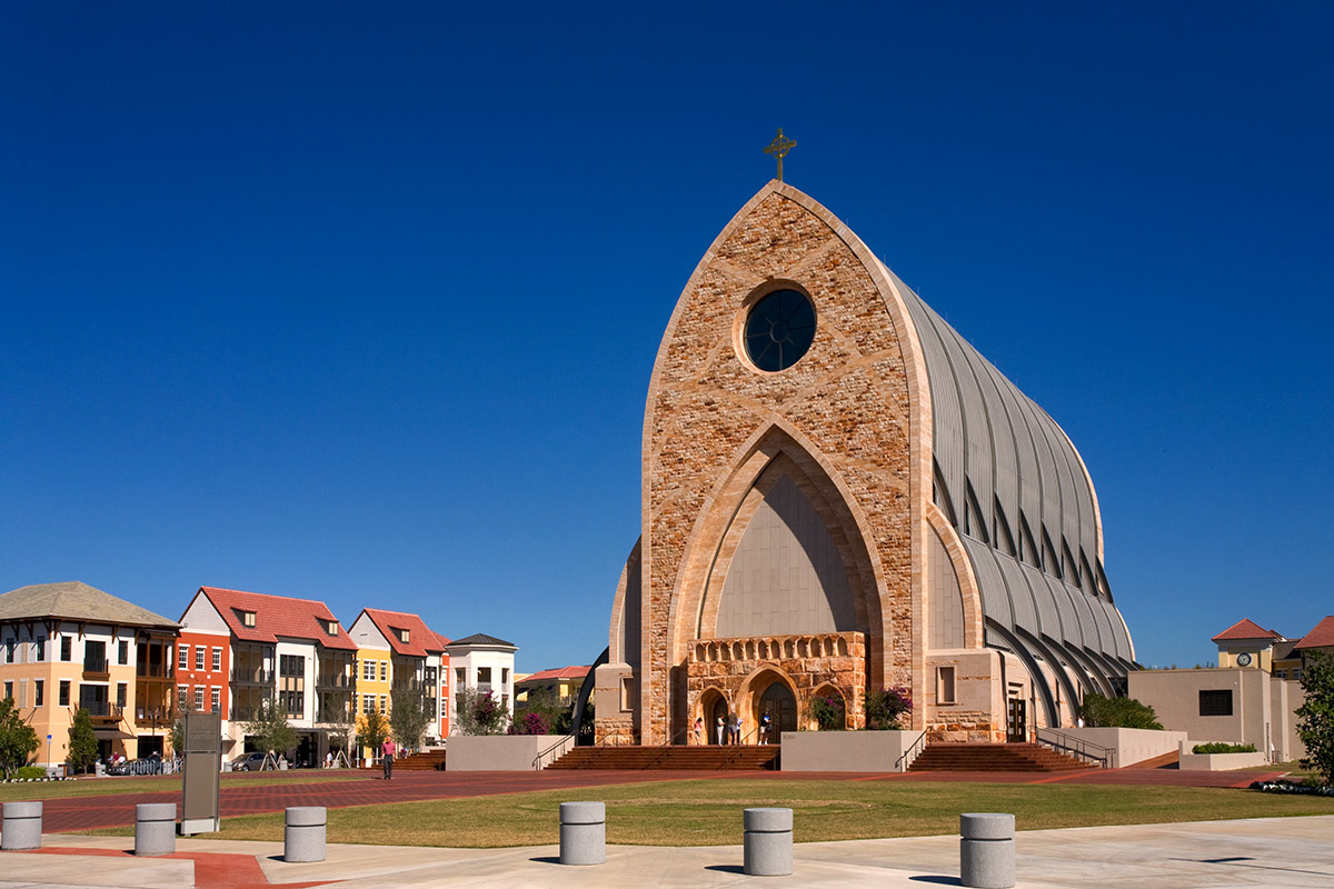 Architectiural view of the Ave Maria oratory in Ave Maria, FL.