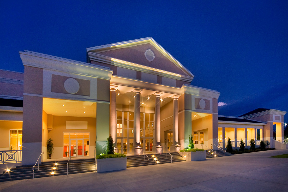 Architectural dusk view of Bell Shoals Baptist Church - Brandon, FL.