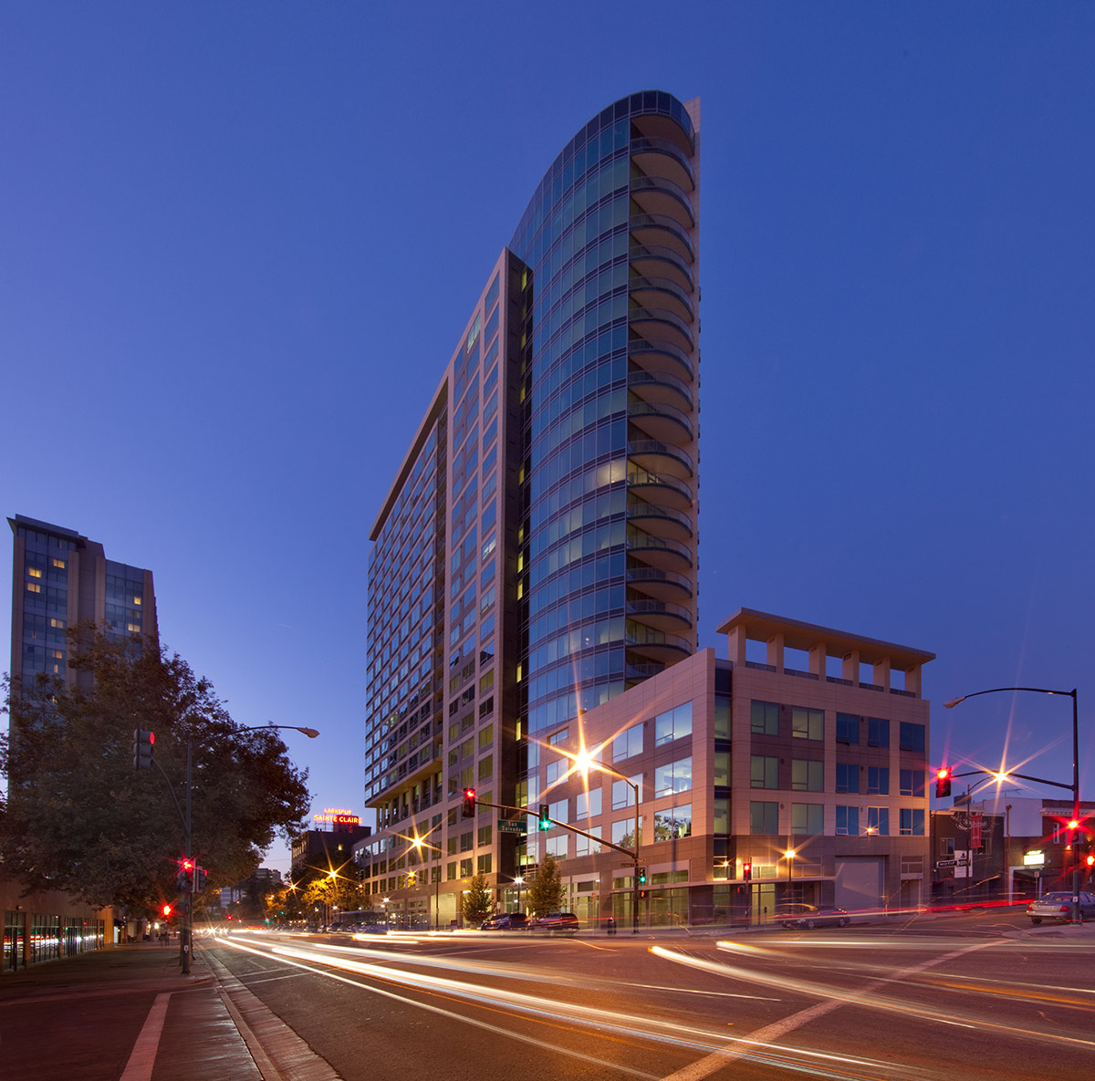 Architectural dusk view of Three Sixty Residences - San Jose, CA 