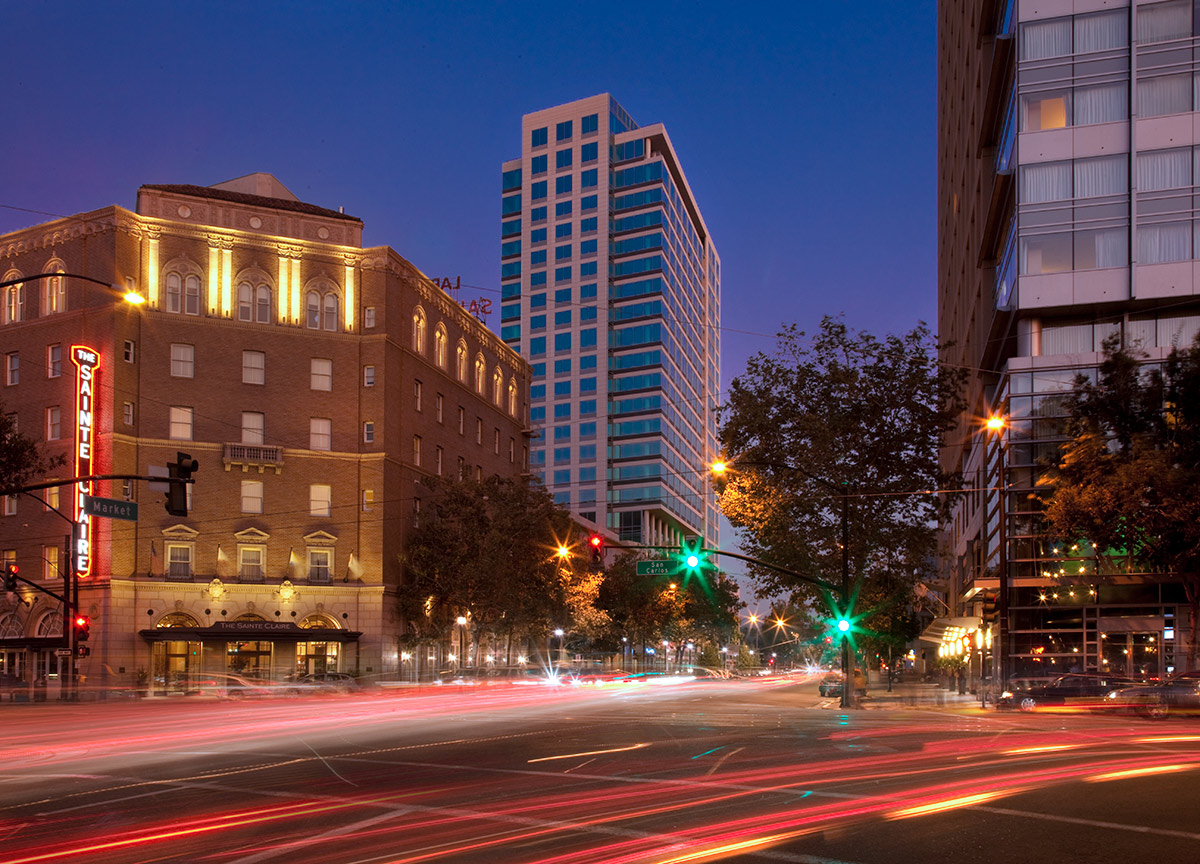 Architectural dusk view of Three Sixty Residences - San Jose, CA 