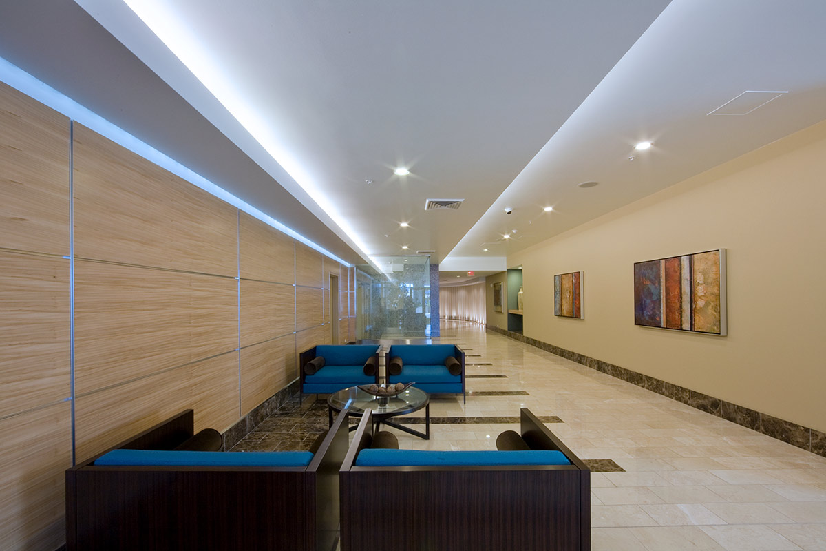 Interior design lobby view at the Allure condo Las Vegas.