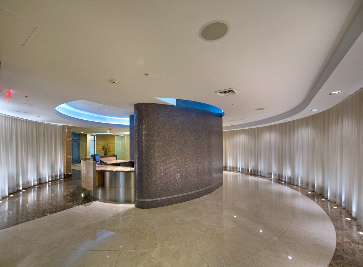 Interior design lobby view at the Allure condo Las Vegas.