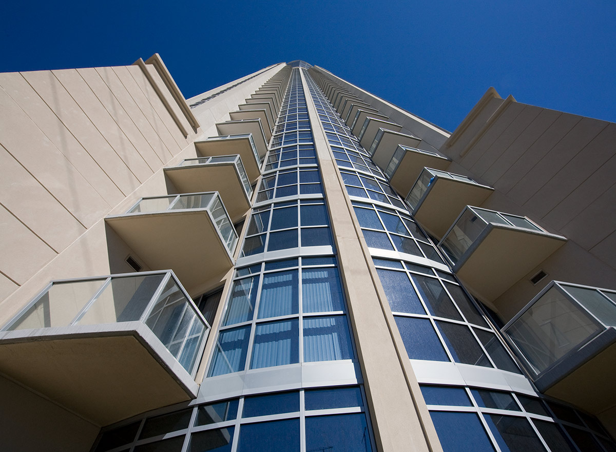 Architectural views at the Allure condo tower Las Vegas.