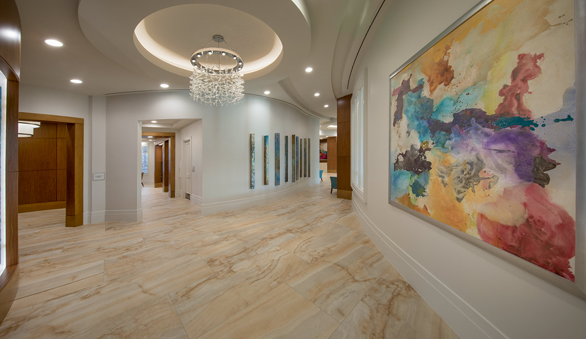 Interior design lobby view at the Altaira Condo - Bonita Springs, FL