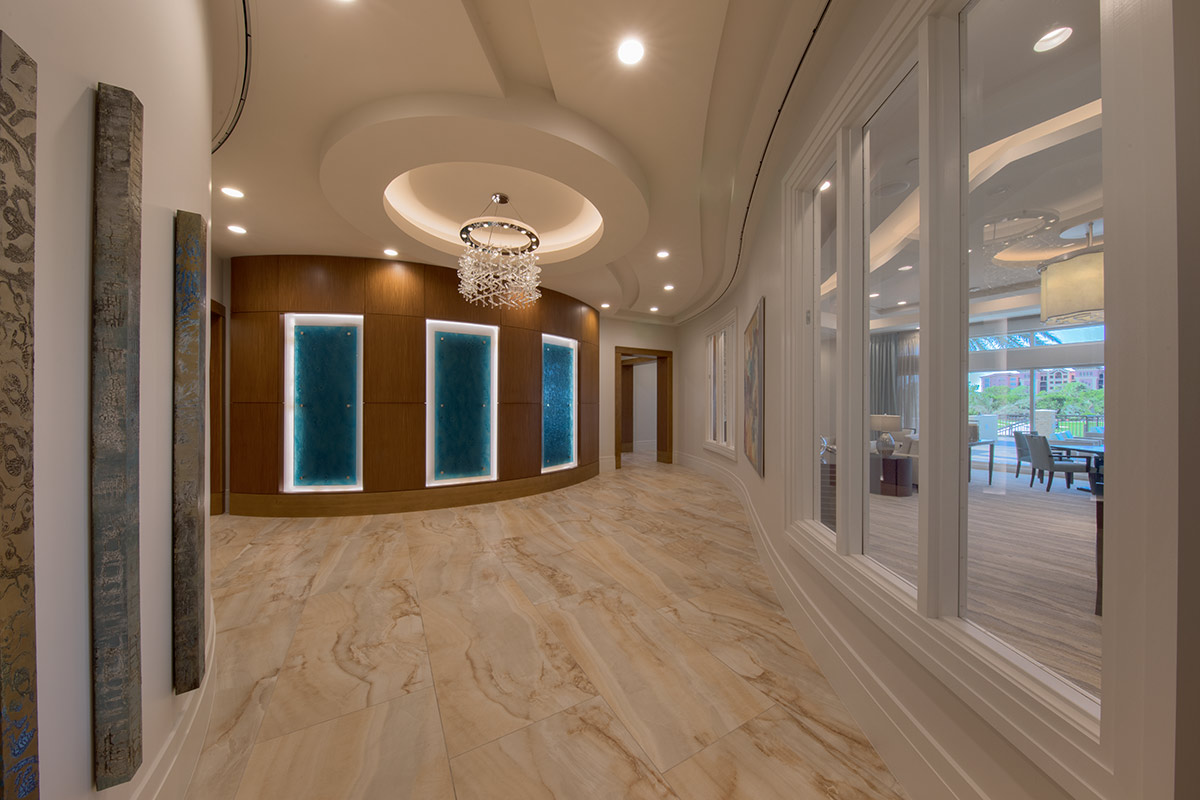 Interior design lobby view at the Altaira Condo - Bonita Springs, FL