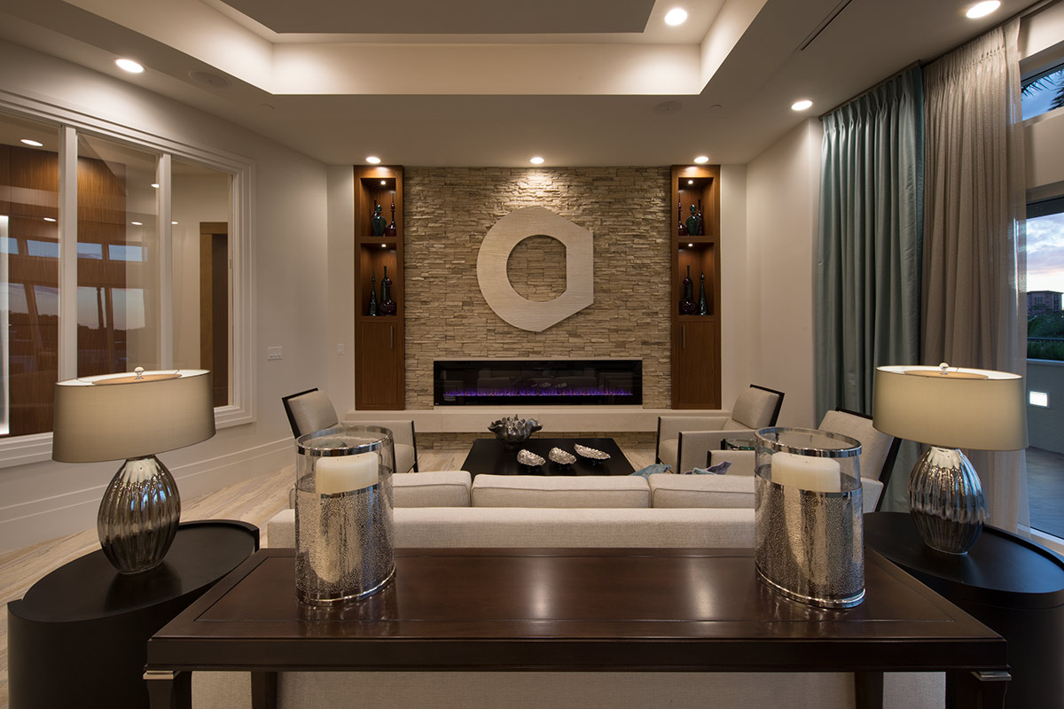 Interior design lounge view at the Altaira Condo - Bonita Springs, FL