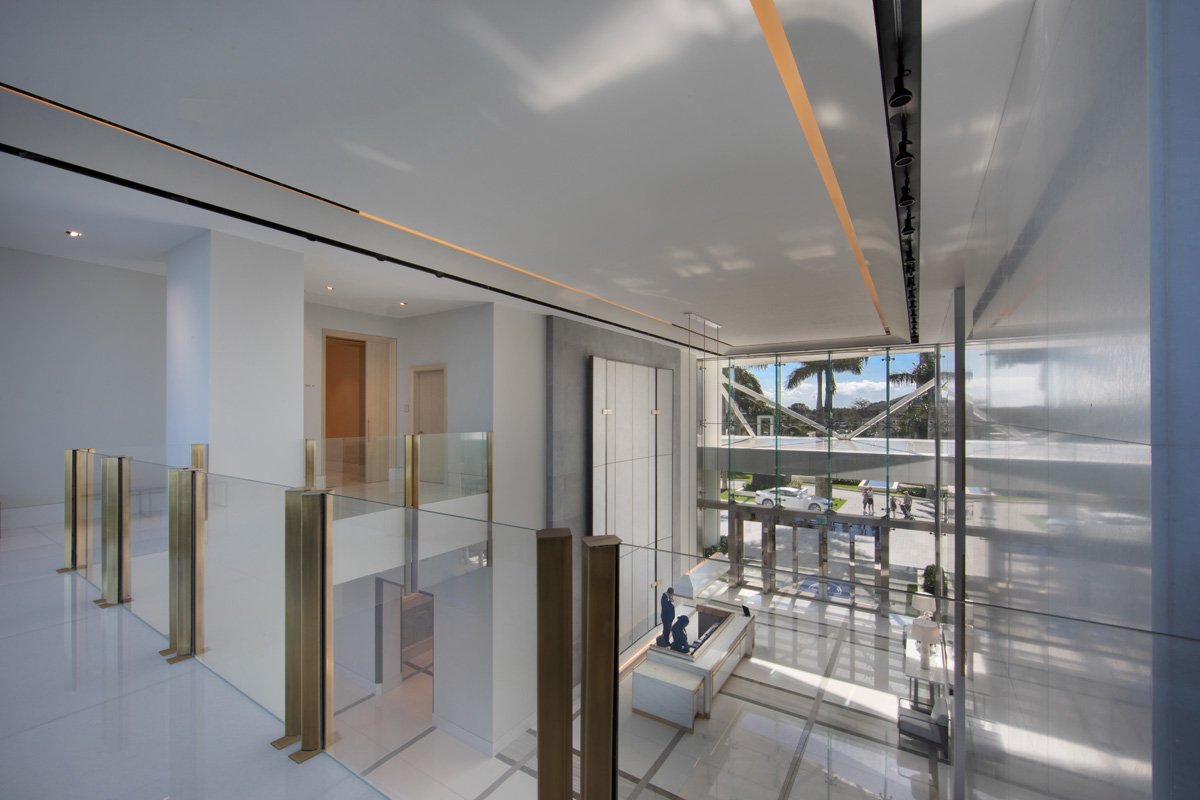 Lobby of the Bristol luxury residential condominium in Palm Beach, FL.