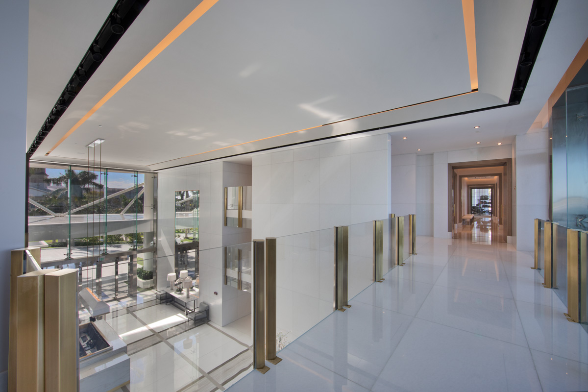 Lobby of the Bristol luxury residential condominium in Palm Beach, FL.