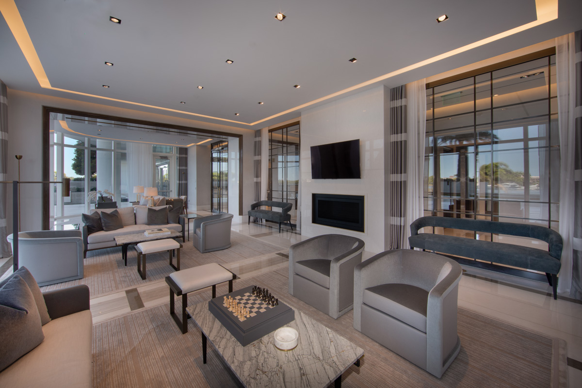 Club room  of the Bristol luxury residential condominium in Palm Beach, FL.