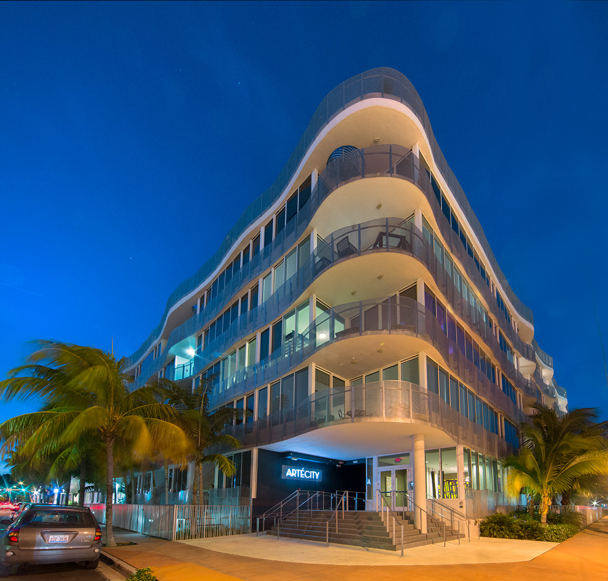 Architectural dusk view at Artecity Luxury Condos - Miami Beach, FL