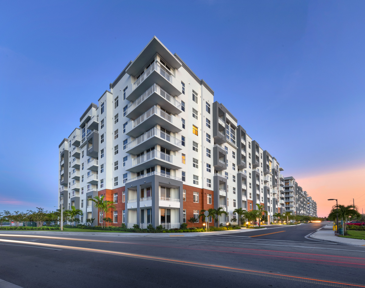 Architectural dusk view of Landmark South, Miami.