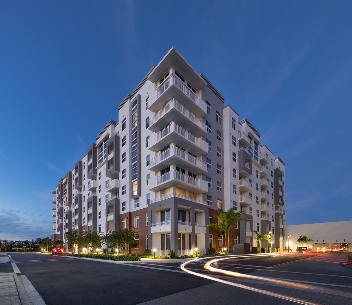 Architectural dusk view of Landmark South, Miami.