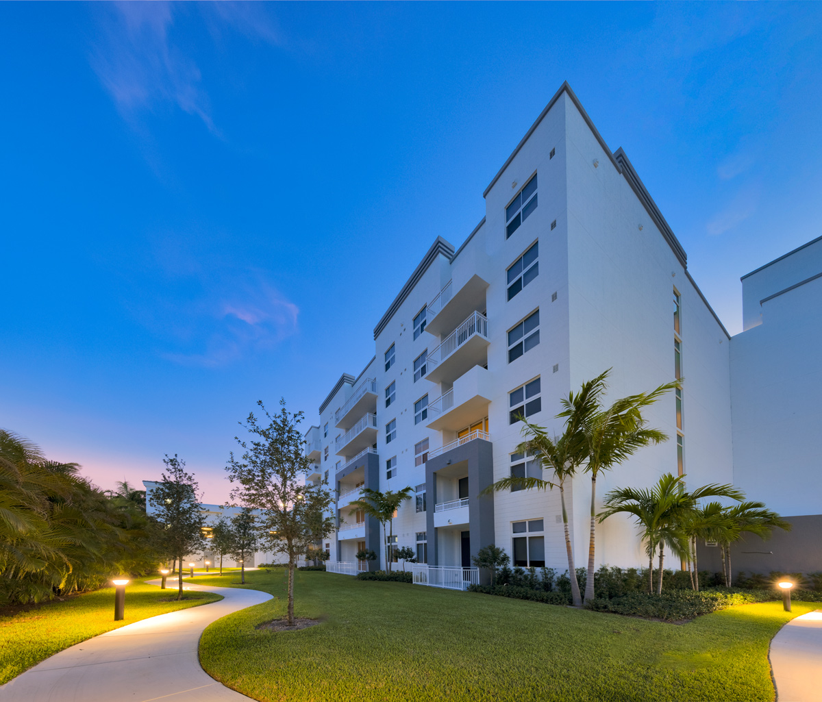 Architectural dusk view of Landmark South, Miami.