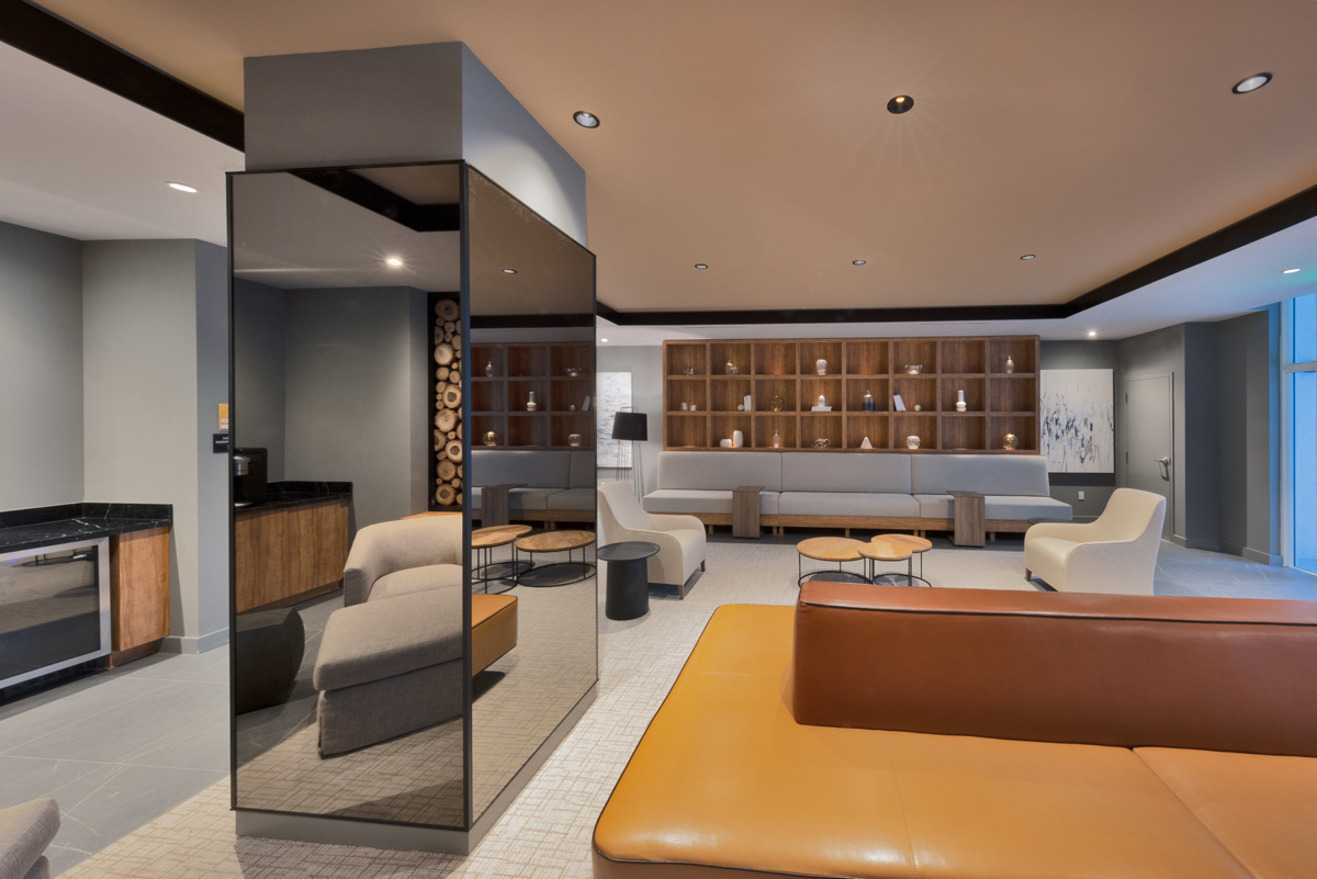 Interior design view of the club room at Landmark South, Miami.