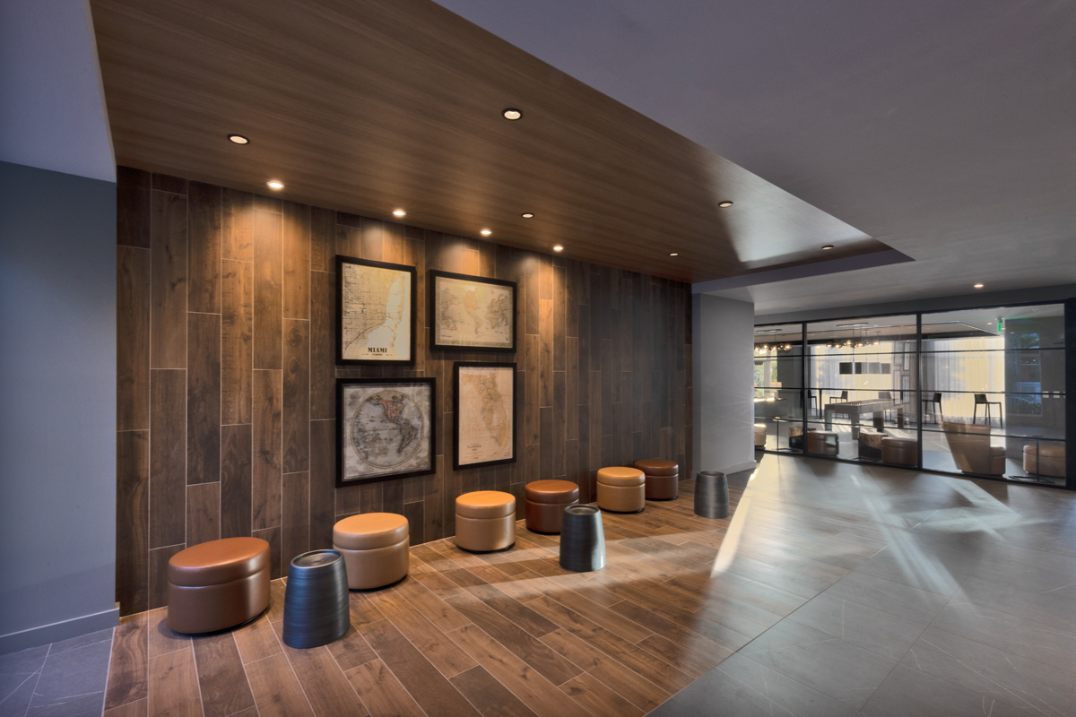 Interior design view of the lobby at Landmark South, Miami.