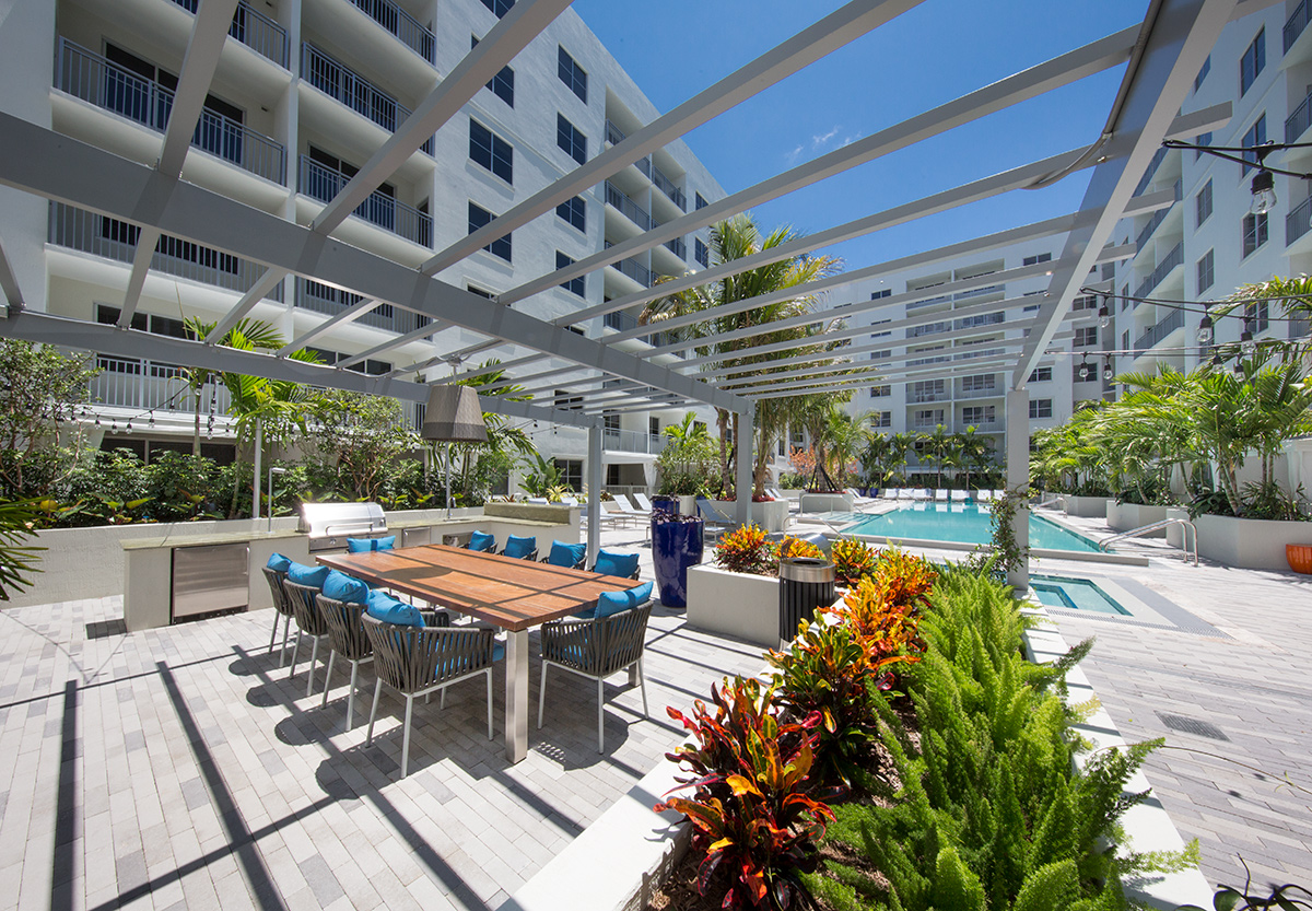 Architectural pool view of The Manor Lauderdale by the Sea rentals - Fort Lauderdale, FL 