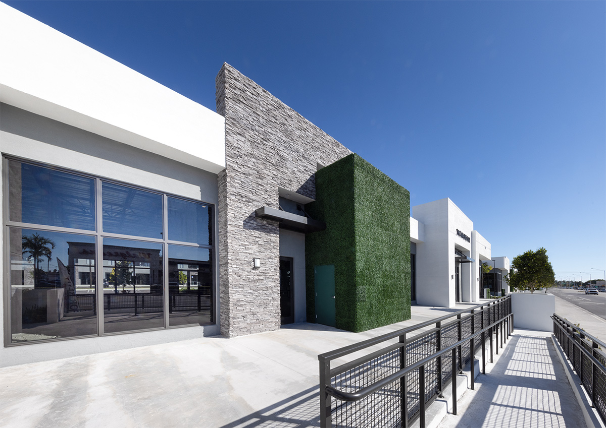 Architectural view of Shoma Village Bazaar retail Miami, FL.