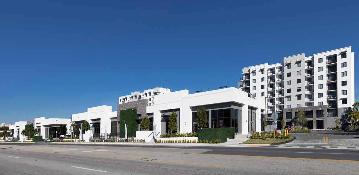 Architectural view of Shoma Village Bazaar retail Miami, FL.