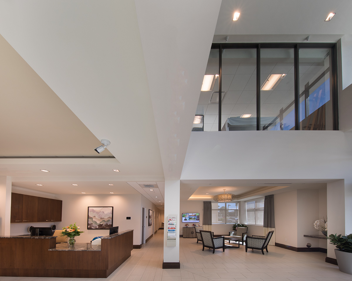 Interior design entrance view of Moorings Park at Grey Oaks senior living in Naples, FL.