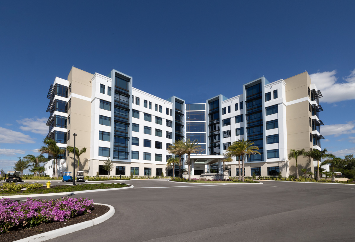 Architectural view of Shell Point Larsen Health in Fort Myers, FL.