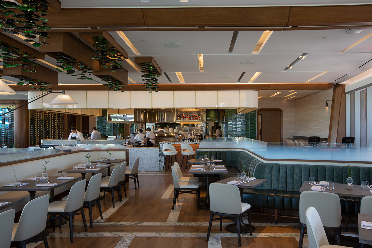 Interior design view of the Abiaka Wood Fire Grill at the Hard Rock Hotel and Casino inHollywood, FL